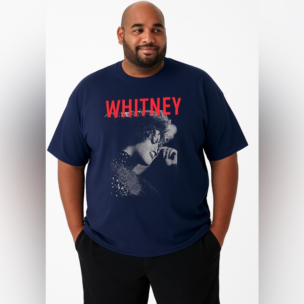 Whitney Houston Navy Licensed Graphic T-Shirt Short Sleeve Big & Tall 3XL NWOT